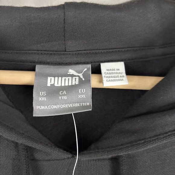 Puma Mens Posterize 2.0 Logo Print Hoodie Black White Size 2XL NWT - Picture 5 of 7